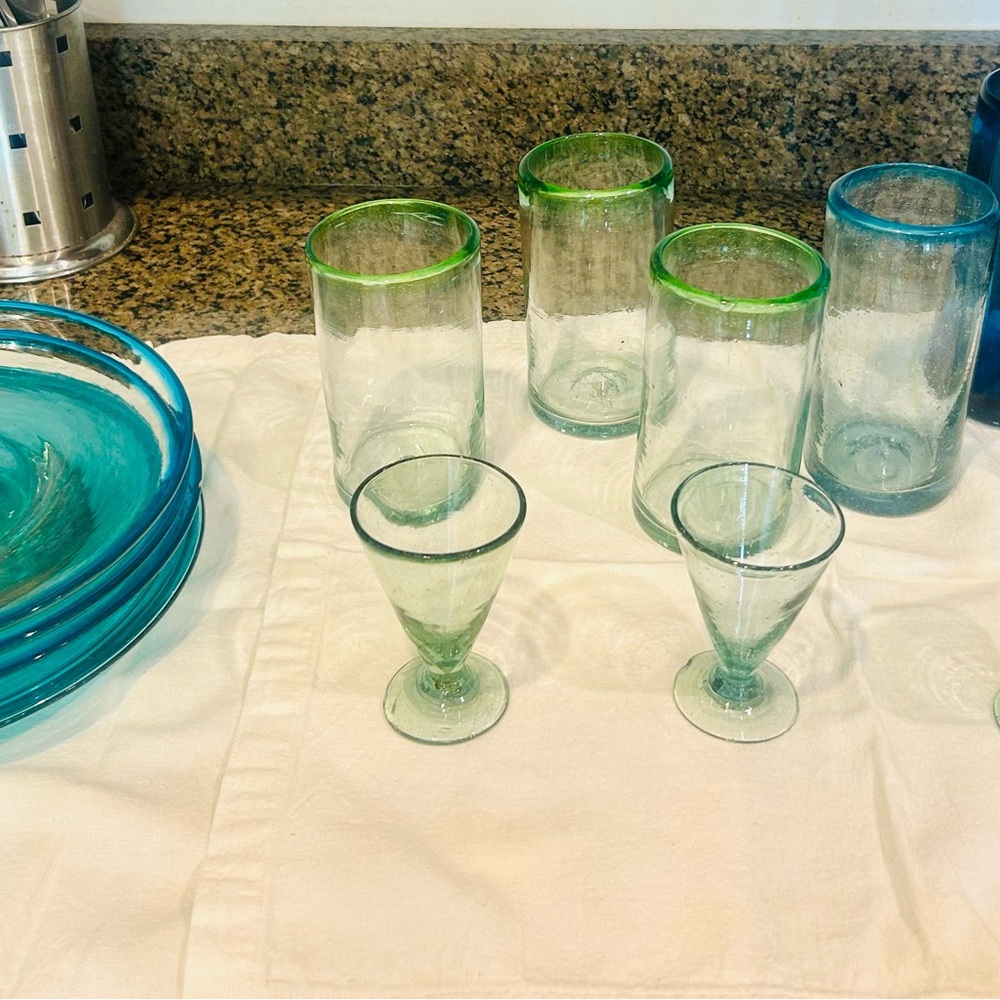 Vintage Handblown Mexican Glassware